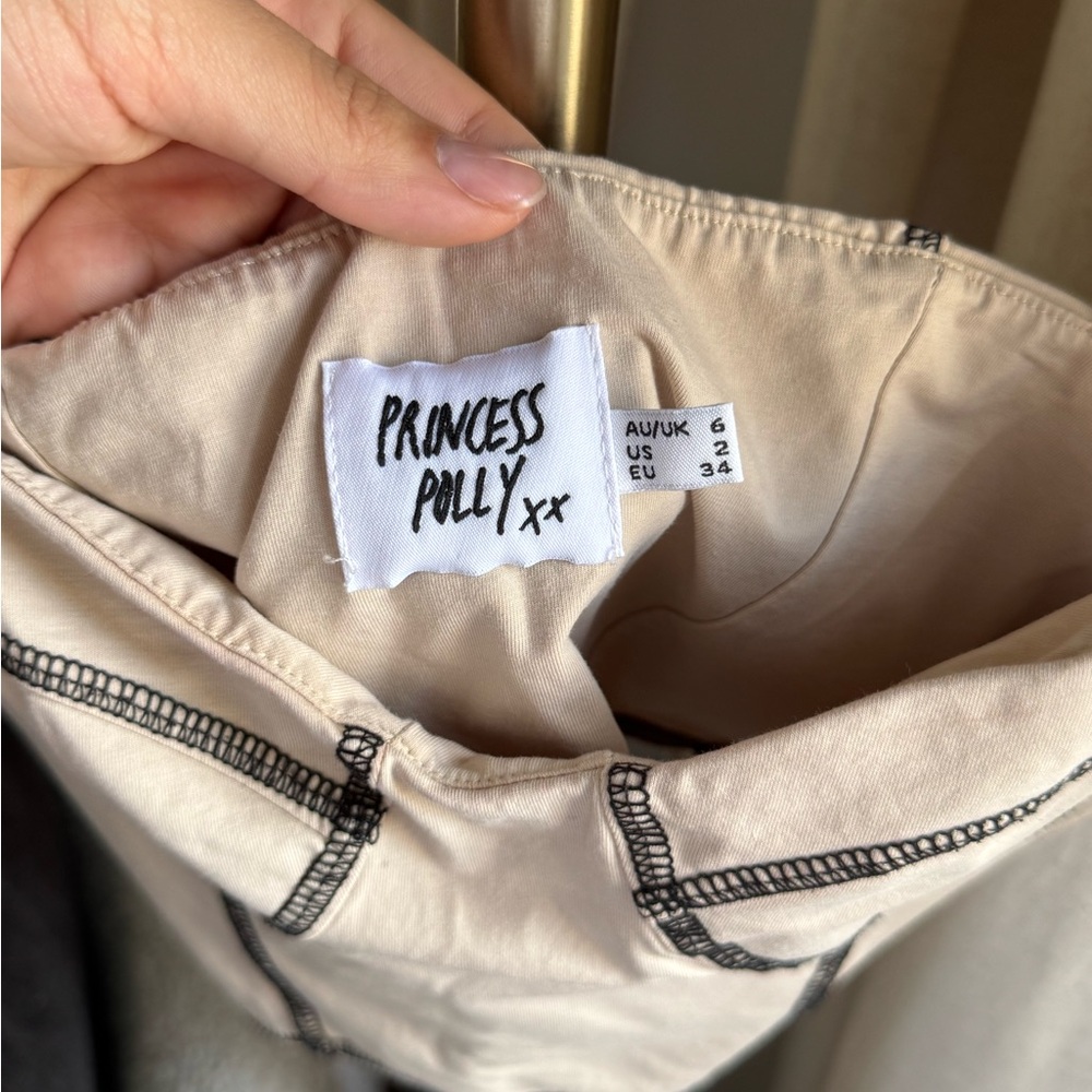 Princess Polly Cream Bustier Bra with Black Stitching | 2 - Picture 2 of 5